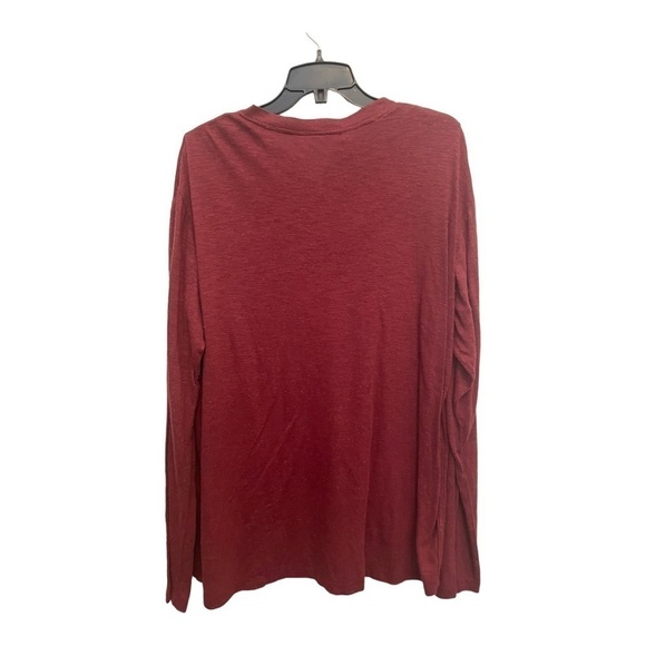 Twenty Montreal Men's Red Long Sleeve Tee Button Slub Henley - Picture 4 of 13